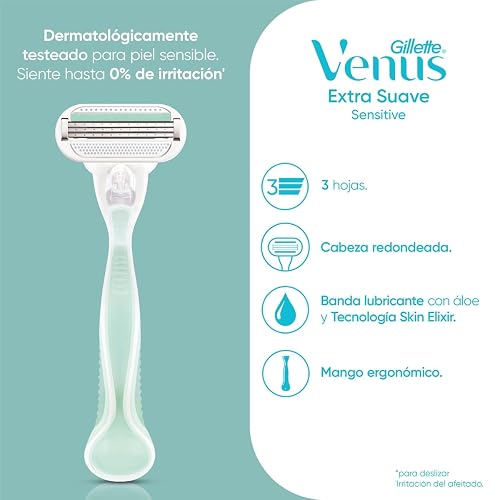 Gillette Cartucho Rastrillo Mujer Venus Extra Suave Sensitive 2 Ud