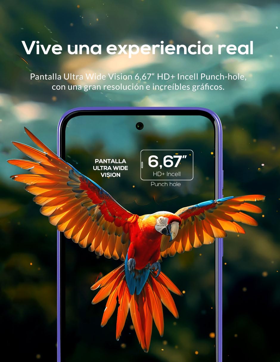 Lanix Alpha 6 Morado + XPocket, Smartphone, 6.67" HD+, 256GB, 8GB RAM, UNISOC T606, Android 15, 50MP, 5000mAh