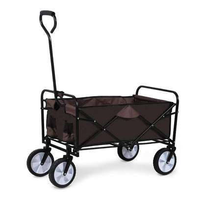 YSSOA - Carro Plegable para jardín, con Ruedas giratorias de 360 Grados y Mango Ajustable, Capacidad de Peso de 200 Libras, Color café