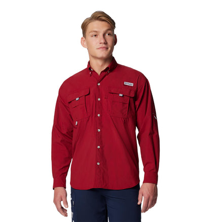 Columbia PFG Bahama II Camisa de Pesca UPF 30 Manga Larga Hombre - M - Remolacha
