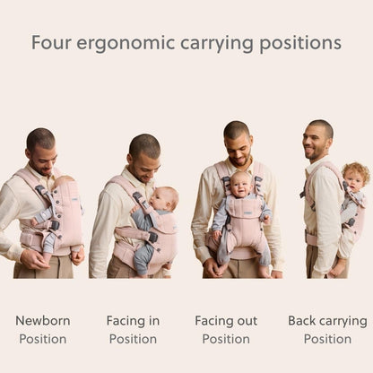 BabyBjörn Baby Carrier Harmony, Light Pink, Woven Mélange | 3-in-1 Ergonomic Baby Carrier; Newborn, Facing-in, Outward-Facing, and Back Carrying Positions Supported (7-40 lbs), Newborn to Toddler