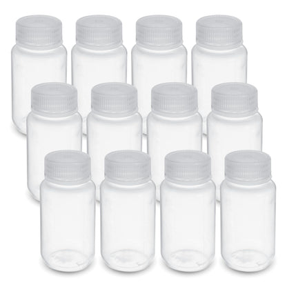 United Scientific 33307 Botellas de reactivo de boca ancha de polipropileno, capacidad de 125 ml (paquete de 12)