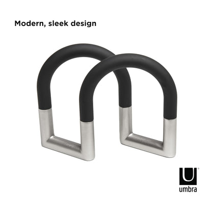 Umbra Swivel Servilletero de Mesa Flexible de Metal Antideslizante para Cocina y Comedor, Plateado
