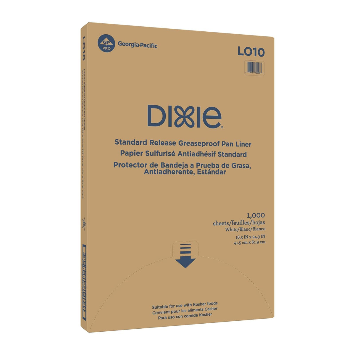 Georgia-Pacific Dixie - Revestimiento antiadherente a prueba de grasa por GP PRO (Georgia-Pacific), blanco, LO10, 24.375 pulgadas de largo x 16.3 pulgadas de ancho, (caja de 1000)