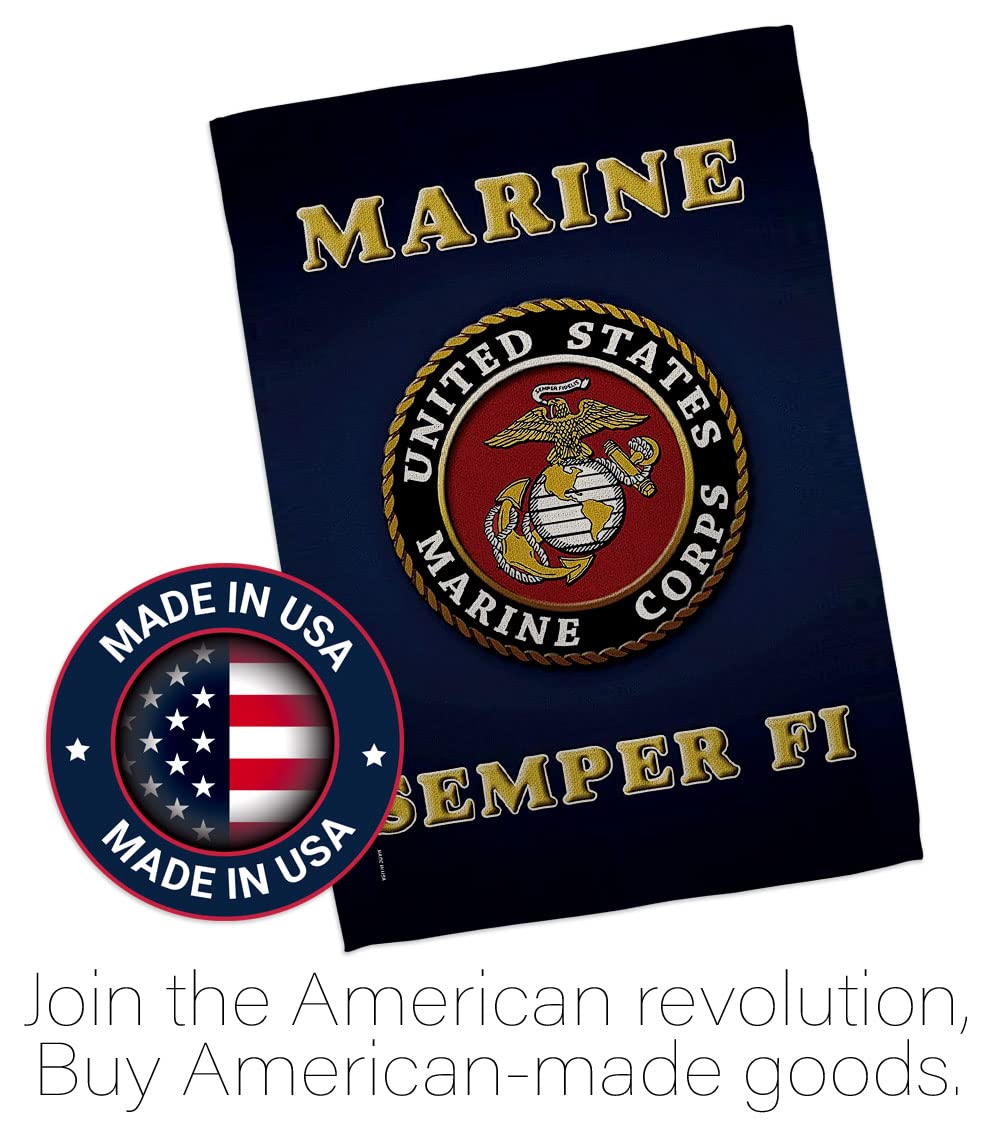 Bandera de Semper Fi del Cuerpo de Marines de los Estados Unidos con bandera de Semper Fi de doble cara para decoración de césped, regalo para casa, jardín, patio, bandera militar estadounidense,