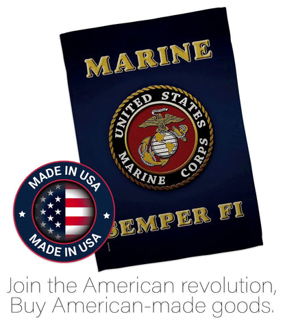 Bandera de Semper Fi del Cuerpo de Marines de los Estados Unidos con bandera de Semper Fi de doble cara para decoración de césped, regalo para casa, jardín, patio, bandera militar estadounidense,