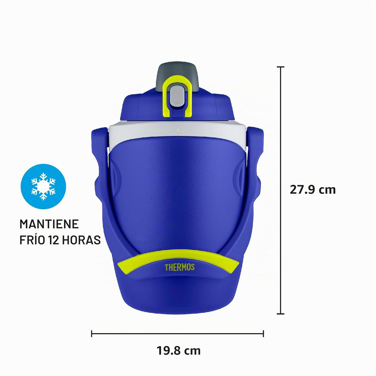Thermos Botella para hidratación, aislada con espuma, Azul, 1