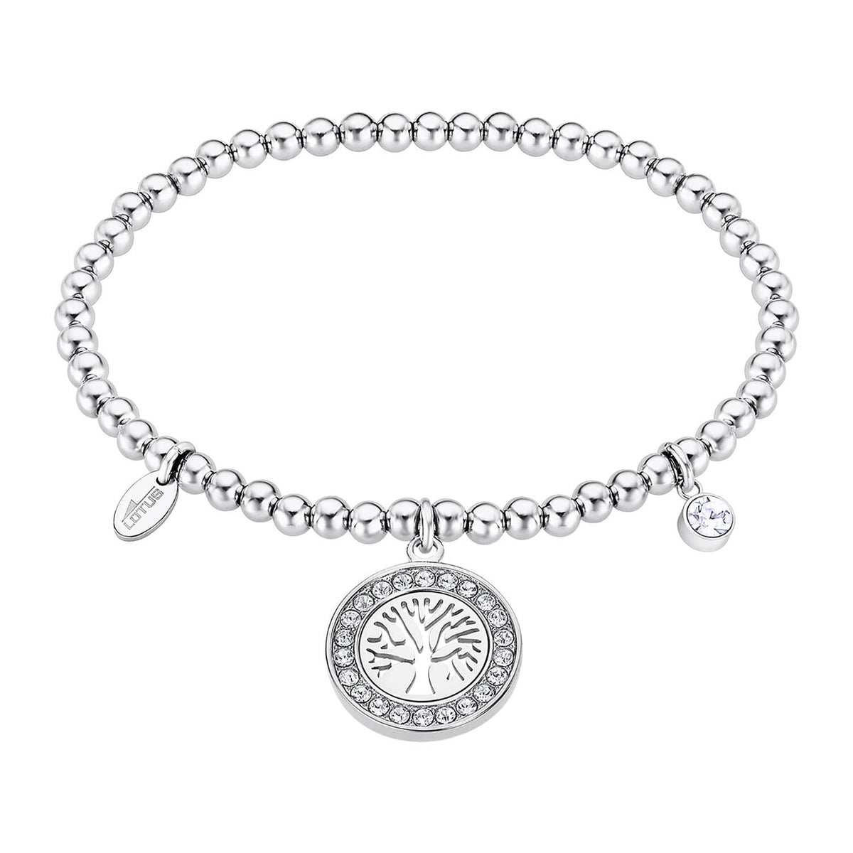 Lotus Style Pulsera rainbow para dama en tono plateado