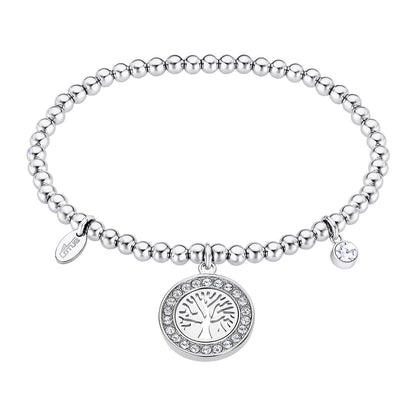 Lotus Style Pulsera rainbow para dama en tono plateado