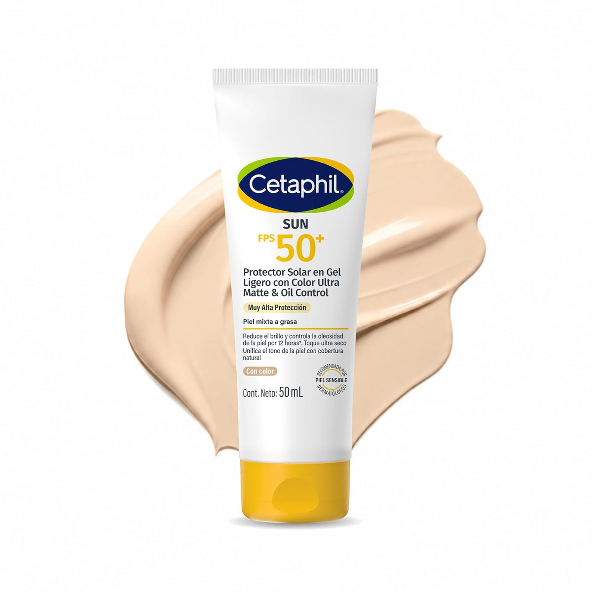 Cetaphil Sun Gel Ligero Ultra Matte FPS50+ Piel Grasa 50 ml - Color