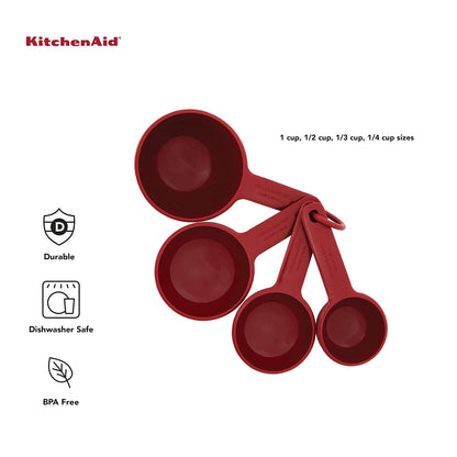 KitchenAid Juego de tazas medidoras universales, 4 piezas, Empire Red