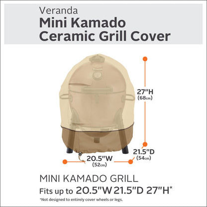 Classic Accessories Veranda Mini Kamado Cubierta de cerámica para Parrilla