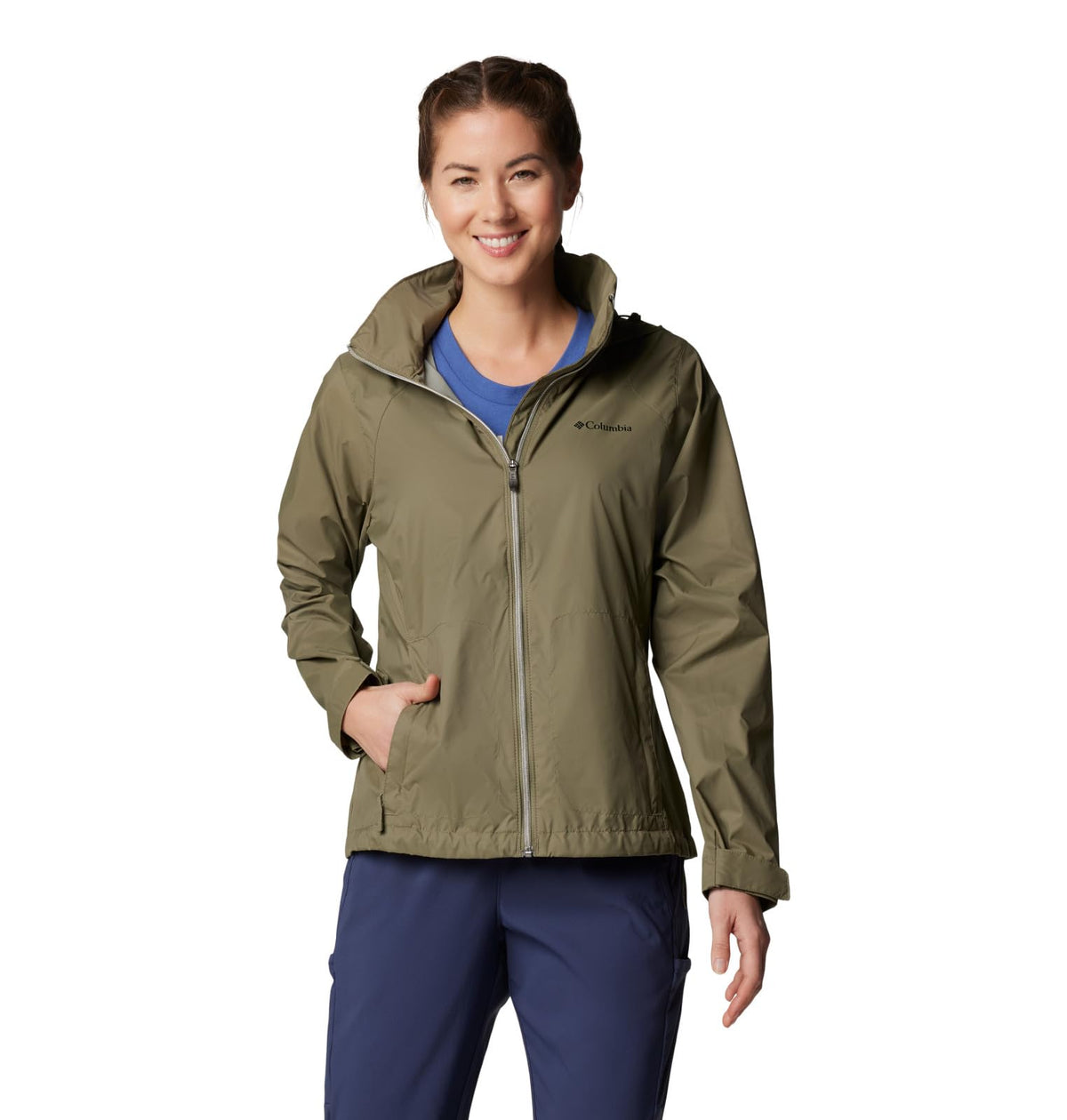 Columbia Switchback IV Chamarra Impermeable para Mujer - XL - Verde (Stone Green)