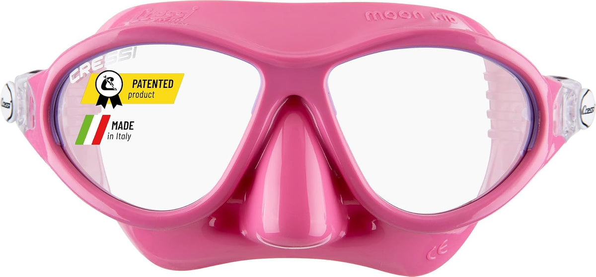 Cressi Máscara de Silicona cómoda para niños con Correa Ajustable, para esnórquel y Piscina - para niños de 5 a 10 años - Luna: Made in Italy