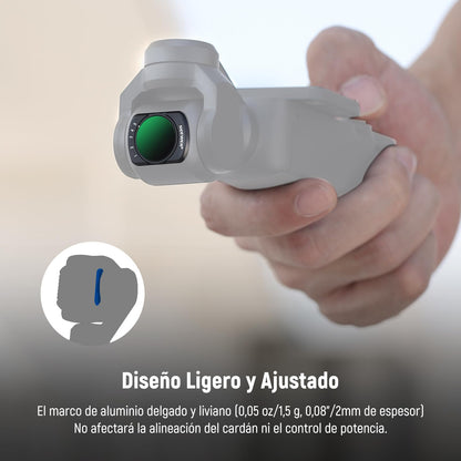 NEEWER Filtro Variable ND2-32 Compatible con dji Osmo Pocket 3,Filtro ND Ajustable Magnético 1-5 Paradas Limitadas,Accesorios Cámara Acción,Vidrio Óptico HD,Incluye 2 Protectores Pantalla LCD,FL-50