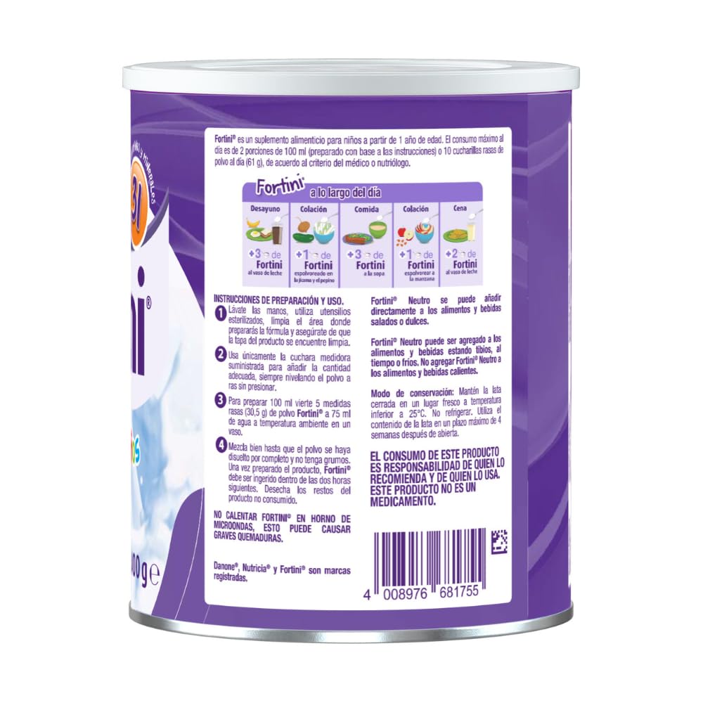 Fortini Manejo Dietético Neutro Niños, 1-10 Años, 400 g, Purple