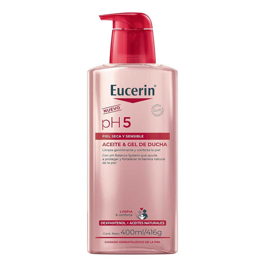 EUCERIN pH5 Aceite & Gel de ducha 400ml, Para Piel seca y Sensible | Para Piel Seca, Para Piel Sensible