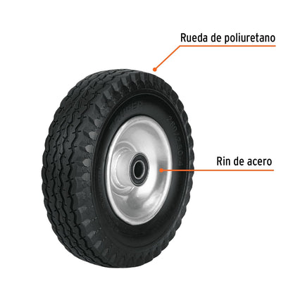 Truper LLX-8C, Rueda imponchable para eje central, 8"
