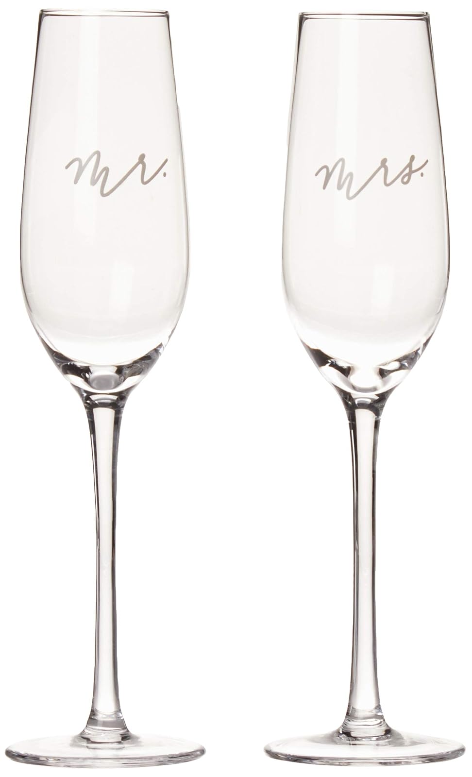 Pearhead Mr. & Mrs. Champagne Flute Set, Wedding Toasting Glasses, Wedding Champagne Glasses - Juego de flautas de champaña