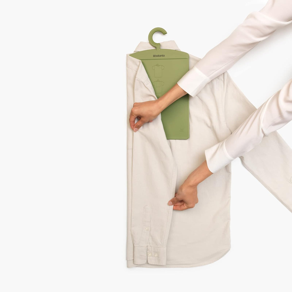 Brabantia Tabla plegable (verde tranquilo) para camisas, carpeta de lavandería, ayudante de ropa plegable (8 x 0.2 x 15 pulgadas)