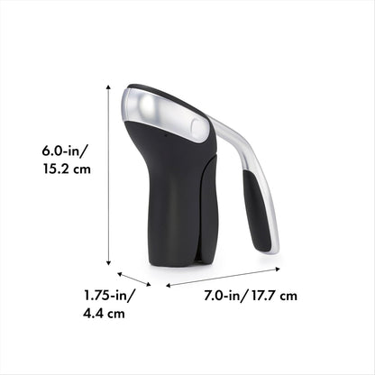 Oxo 11147600 Sacacorcho de Palanca Acero, 19 cm, 19 cm, Multicolor | Manijas de fácil agarre, barra de hogar, diseño de una bomba, sacacorchos
