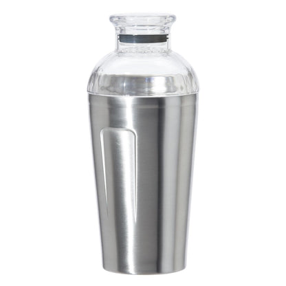 Oggi Groove - Coctelera aislada de acero inoxidable, de doble pared aislada al aspiradora, de 16 onzas, tapa Tritan tiene colador integrado, mezclador de cóctel ideal, coctelera Martini, coctelera Margarita, acero inoxidable