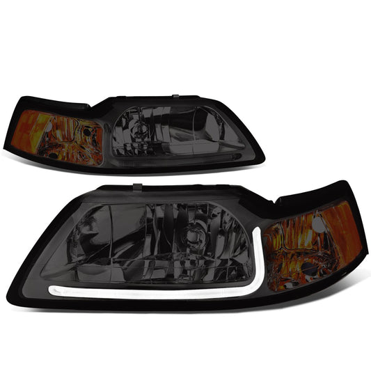 DNA Motoring Faros Delanteros LED DRL para Ford Mustang 99-04, Ámbar/Ahumado