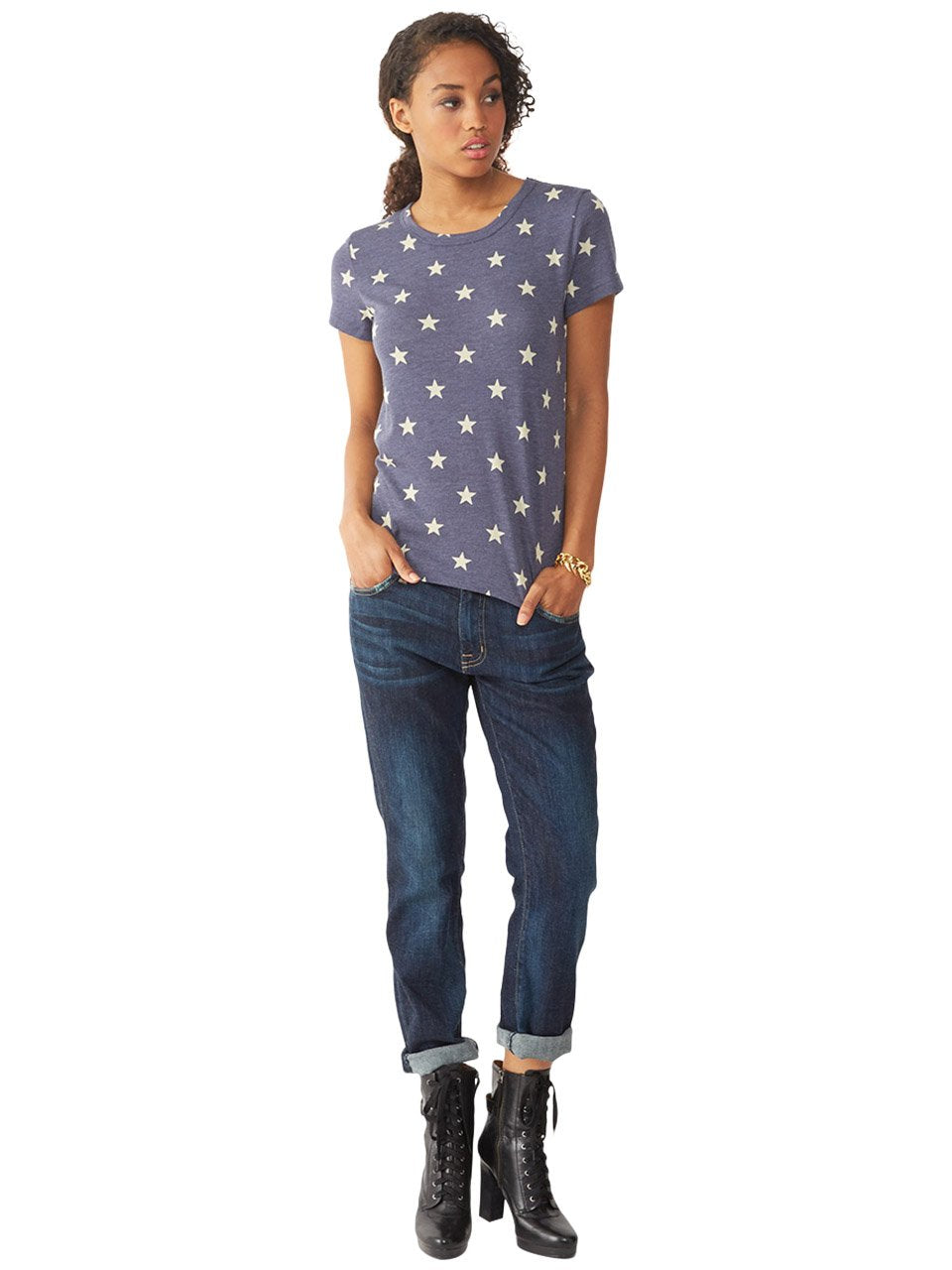 Alternative Playera Ideal de Manga Corta con Cuello Redondo. Camiseta para Mujer