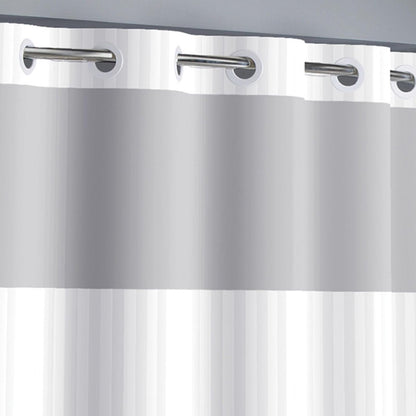Hookless RBH35MY053 Hookless Victorian Stripe Bright White - Bright White 71"W x 74"L