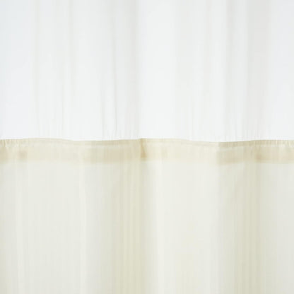 Hookless Juego de Cortinas de Ducha 3 en 1 de Tela con Forro y Ventana de PEVA, 71 x 74 Pulgadas, Beige