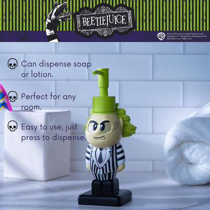 Beetlejuice - Dispensador de jabón de Halloween, loción/desinfectante de Manos, 2.7 onzas, (Producto con Licencia Oficial) de Franco Collectibles
