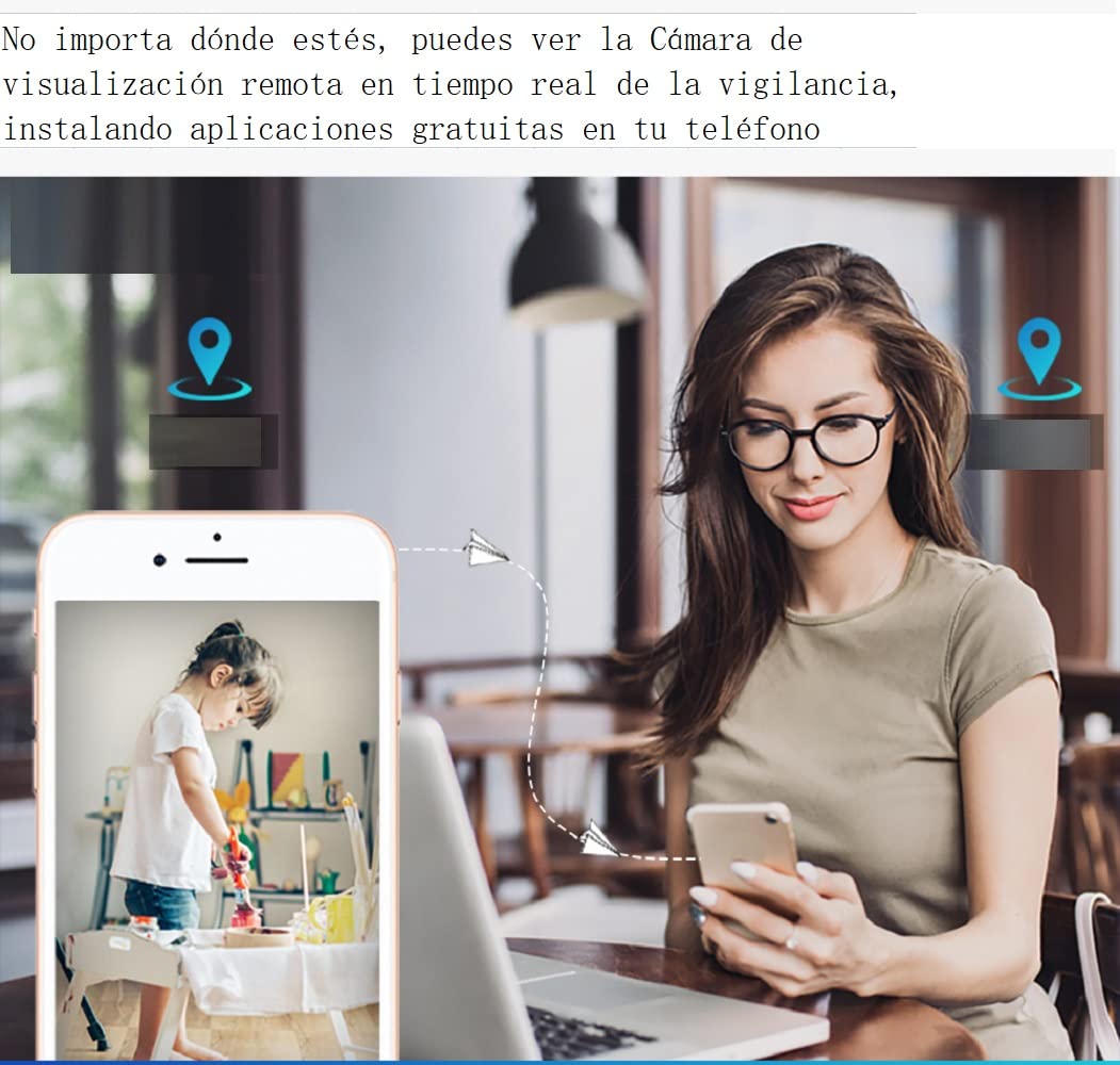 ZDQC Cámara Solar inalámbrica, Cámara de videovigilancia WiFi, detección de Movimiento pir, Alarma de aplicación de Sirena, diálogo bidireccional, 64G Tarjeta de Memoria