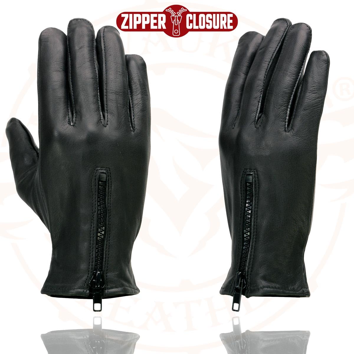 Milwaukee Leather Guantes de Piel Ligeros para Motocicleta con Cierre de Muñeca, Negro, L, SH226D