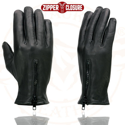 Milwaukee Leather Guantes de Piel Ligeros para Motocicleta con Cierre de Muñeca, Negro, L, SH226D