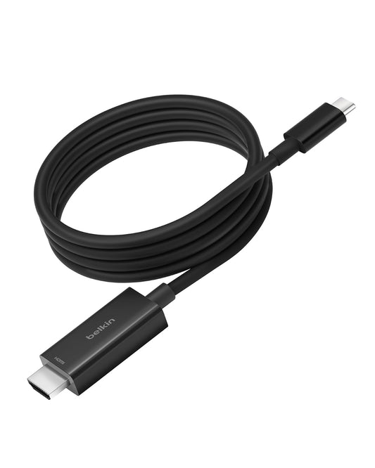 Belkin USB Type C to HDMI 2.1 Cable, 6.6FT/2M Cable with 8K@60Hz, 4K@144Hz, HDR, HBR3, DSC, HDCP 2.2, Works with Chromebook Certified, Compatible with MacBook, iPad Pro and Other USB C Devices
