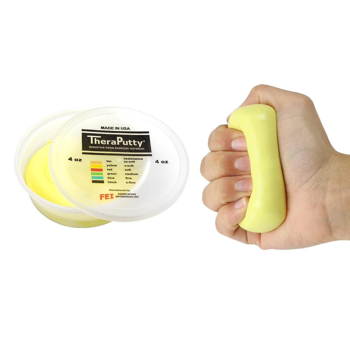 CanDo Theraputty Masilla Terapéutica Antimicrobiana para Manos - X-Soft - Amarillo