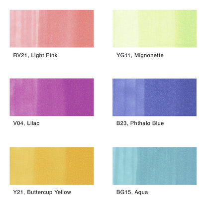 Copic Marker I6-PASTL Ciao Markers, Pastels, 6-Pack