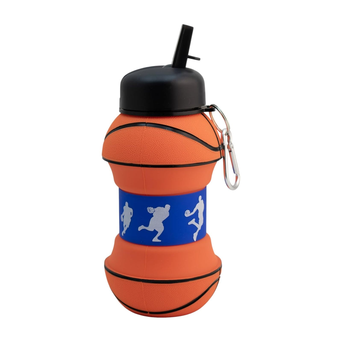 Top Choice - Botella de Agua Plegable en Forma de Pelota de , 550 ml, Botella Deportiva de Silicón Libre de BPA, Reutilizable y Expandible para Niños, Escolar y Deportes