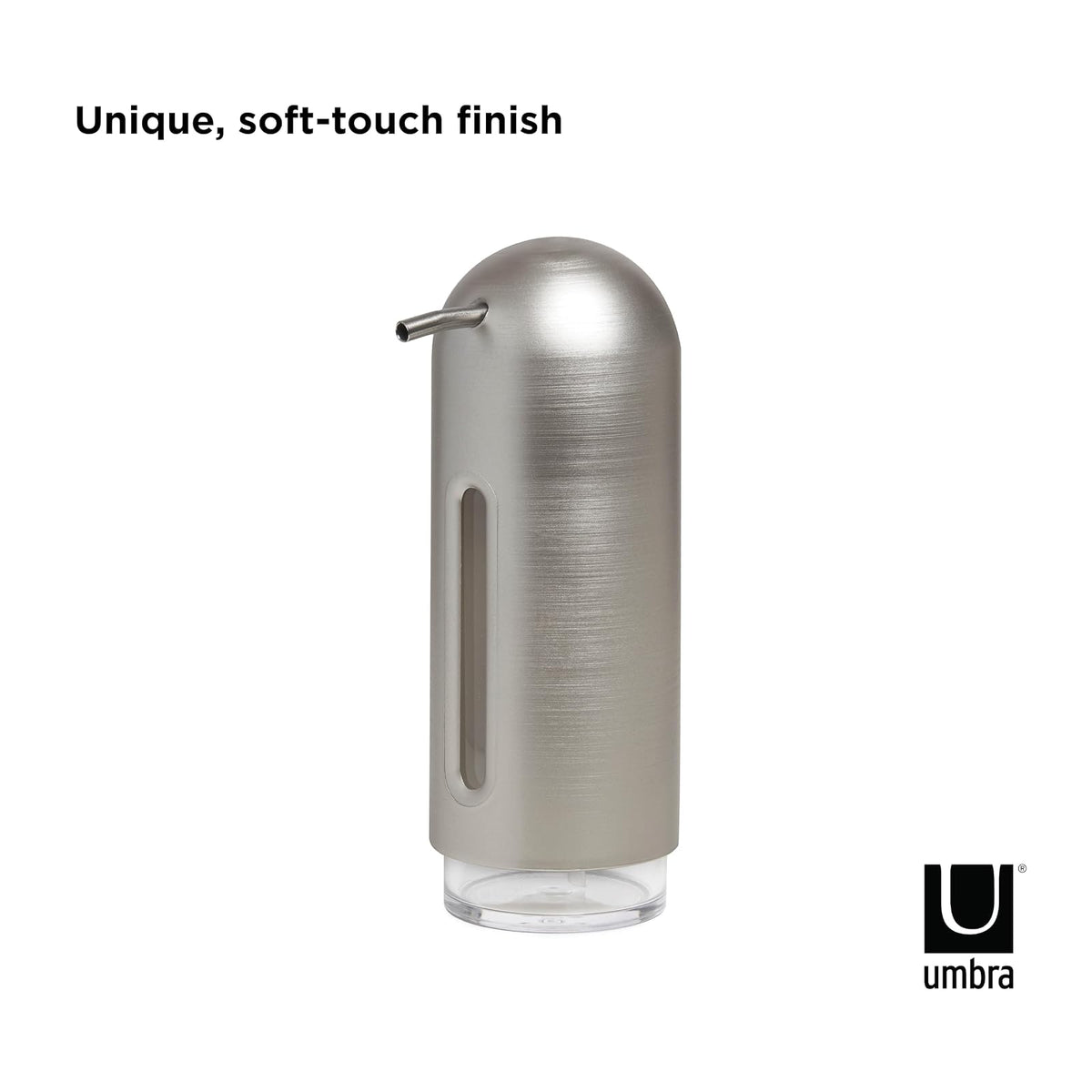 Umbra | Dispensador de Jabón Moderno, Acabado en Níquel