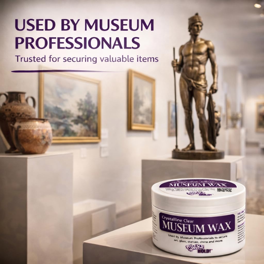 Quakehold. 55111 4-Ounce Museo Cera | Para coleccionables, cifras, antigüedades, jarrones, vidrio, marcos y decoración, masilla de terremoto extraíble