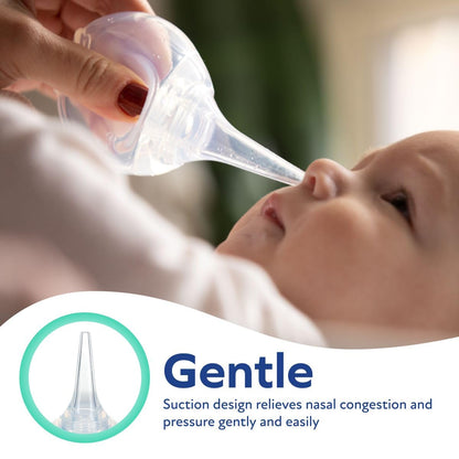 Aspirador nasal para bebés Dr. Talbot's - Silicona sin BPA - con estuche de almacenamiento - Transparente