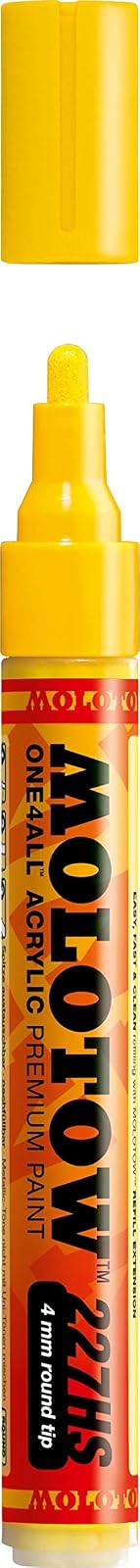 Molotow Marcador Acrílico 627HS, Punta de 15 mm - 4 mm - Zinc Amarillo