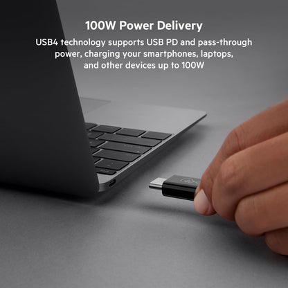 Belkin - Cable USB 4 de 0,8 m con certificación USB IF con entrega de energía de hasta 100 W, velocidad de transferencia de datos de 40 Gbps y versiones anteriores compatible con Thunderbolt 3, USB