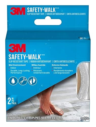SAFETY-WALK 3M Cinta Antiderrapante para Baño 1 rollo de 50.8mm x 4.57m | Ideal para zonas húmedas, Resistente al agua, moho y hongos, Fácil de usar, cortar y colocar, Resistente