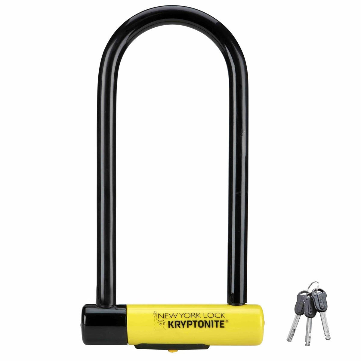 Kryptonite New York LS - Bloqueo en U, Resistente antirrobo, Cerradura de Seguridad para Bicicleta, Color Dorado, grillete de 16 mm de Largo con Llaves, Bloqueo de Seguridad definitivo para