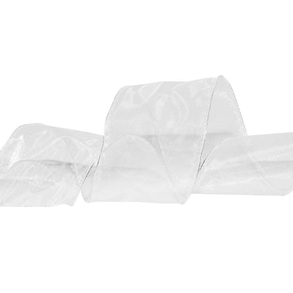 Morex Ribbon - Cinta de Gasa con Alambre de 2-1/2 Pulgadas con Carrete de 20 Yardas, Color Blanco