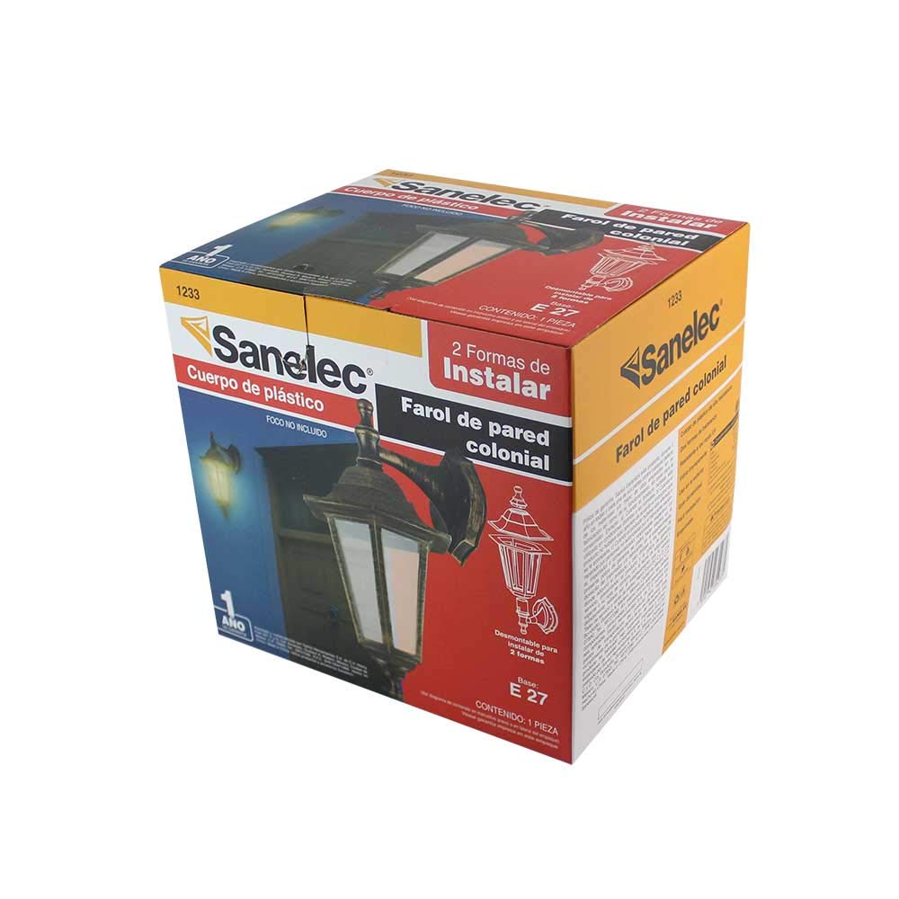SANELEC, Farol de Pared, Colonial, Dorado, Modelo 1233