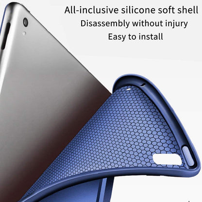 ORIbox - Funda para iPad Pro 1º 11'' (2018), diseño de Triple Pliegue con función de Reposo/Encendido automático, Cubierta Trasera de TPU Suave, 11 Pulgadas, Color Azul Oscuro