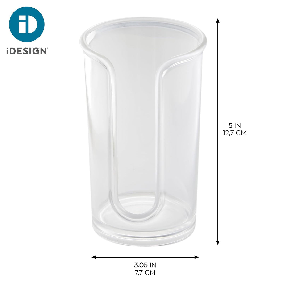 InterDesign 38610 Clarity Cosmetics Make Up Cotton Pads Dispenser, Clear | Dispensador de cosméticos para rondas de algodón