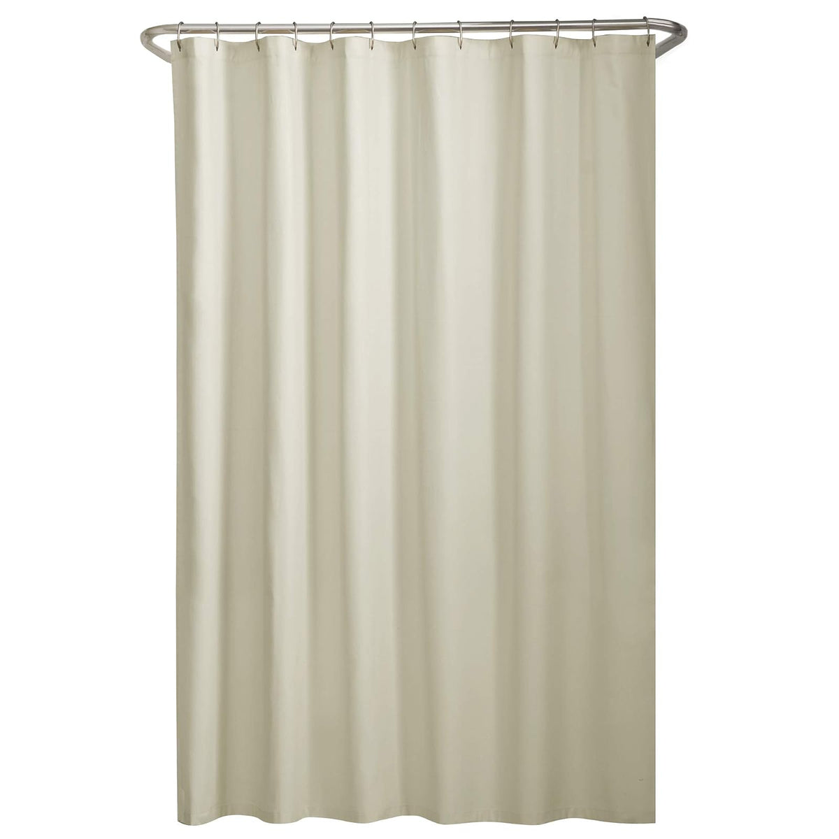 Zenna Home - Cortina de ducha de tela, repelente al agua, forro de tela de microfibra suave para duchas y bañeras, tela lavable con dobladillo pesado, 70 x 72 pulgadas, hueso